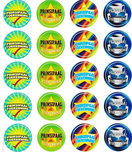 Prinsipaal Toekenning Stickers – 26mm – 100PCS