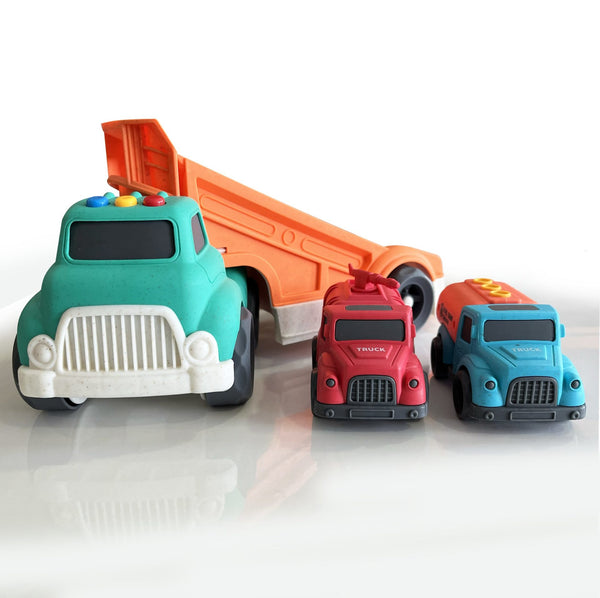 Bioplastic Carrier Truck, Fuel Tanker & Water Truck Set