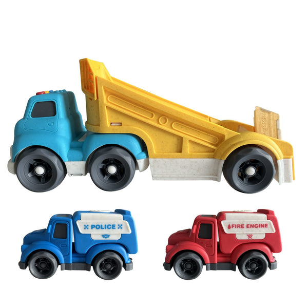 Bioplastic Carrier Truck, Ambulance & Police Set