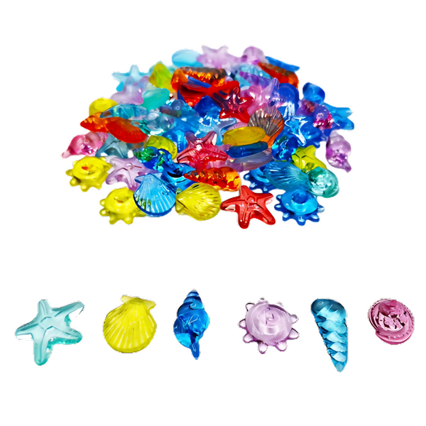 Translucent Seashell Counters - 72pcs