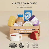 Le Toy Van - Pretend & Play - Wooden Cheese & Dairy Food Crate - 8pcs