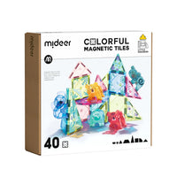 Colourful Magnetic Tiles – Magical Jungle – 40 Transparent Pieces