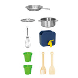 TookyToy - Outdoor Wooden Mud Kitchen with Accessories - 8 Pieces