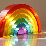 Transparent Rainbow Stacker - Sensory Light Panel Toy - 7pcs