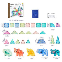 Colourful Magnetic Tiles – Magical Jungle – 40 Transparent Pieces