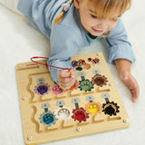 TopBright - Wooden Busy Bee Magnetic Maze - Colour Sorting & Matching Toy