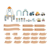 TookyToy - Wooden Space Station Train Set