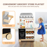 TookyToy - Pretend Play Wooden Grocery Store Playset with Accessories