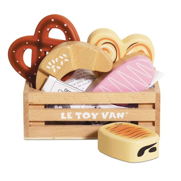 Le Toy Van - Pretend & Play - Wooden Bakery & Patisserie Food Crate - 7pcs