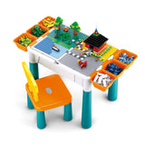 9-in-1 - Table with Building Bricks & Chairs - 166 Bricks Included