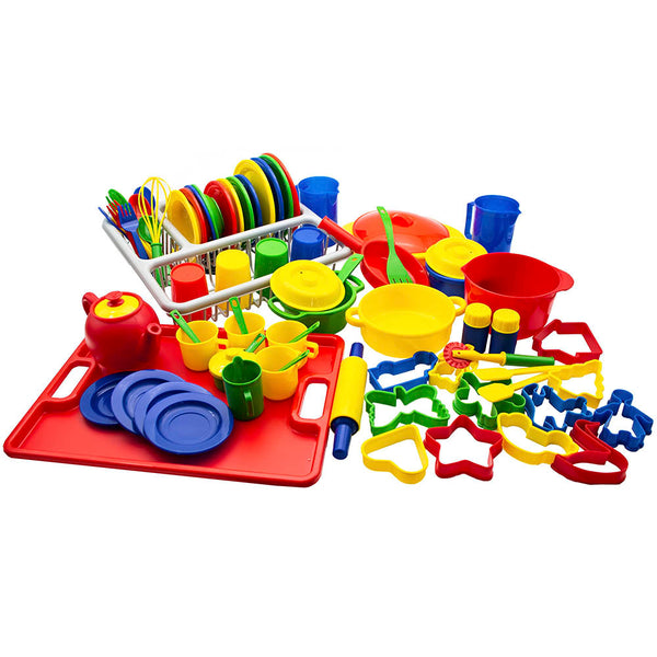Pretend & Play Complete Kitchen Set - Natural - 80pcs