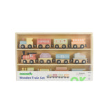 TookyToy - Wooden Train Set - Pastel - 13 Pieces