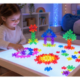 Translucent Snowflake Building Blocks for Sensory Light Play - 360pcs