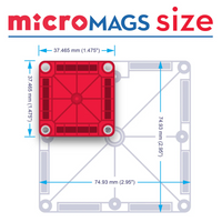 Magna-Tiles - Magnetic Construction Set - microMAGS Travel Tin Set - 26pcs
