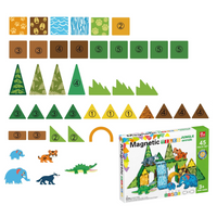 Magnetic Tiles - Jungle Animals Set - 45 Pieces