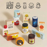 Le Toy Van - Pretend & Play - Wooden Supermarket Grocery Weekly Shop - 12pc