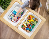 TookyToy - Multi-Activty Kids Table with Sensory Bins, Tabletop & Roll Holder