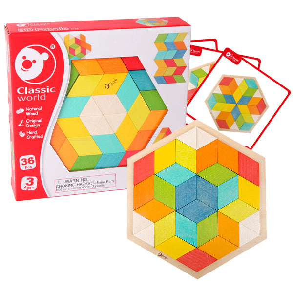 Wooden 3D Puzzle Activity Set with cards