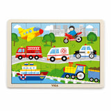 Wooden Puzzle Vehicles 24pc