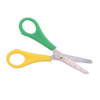 Scissors with Ruler on Blade - Yellow & Green - Left-handed 12.5cm - 12pcs