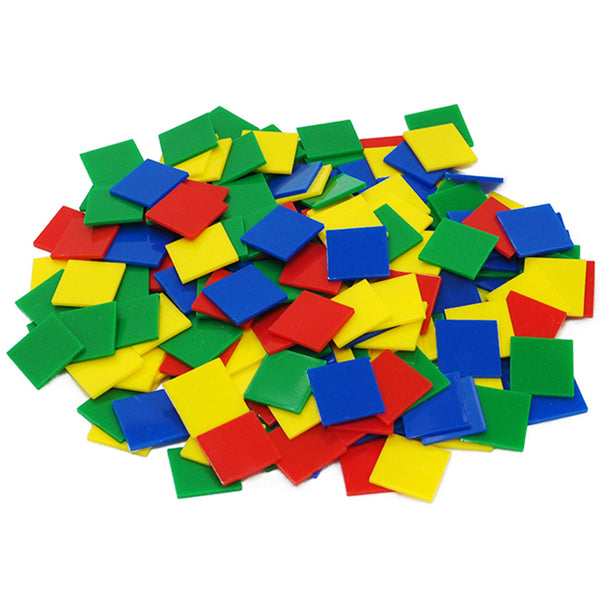 Colour Plastic Tiles - 25mm 400pc- in polybag