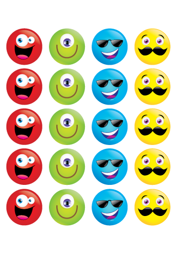 Stickers Funny Smileys 100pc -    RIC 9275