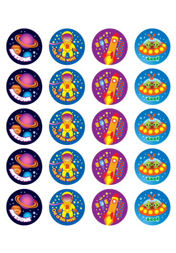 Stickers Space 100pc -   RIC 9246