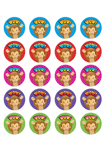 Stickers - Monkey - Wow 100pc  -   RIC 9263