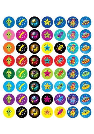 Mini Stickers -Space 280pc-  RIC 9266