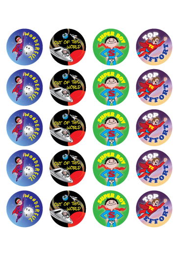 Stickers -Super Boy 100pc -  RIC 9271