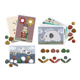 Junior Rainbow Pebbles - Eco Friendly FPC Material - 3 Shapes - 6 Colours - 8 Double-Sided Activity Cards - 36pcs