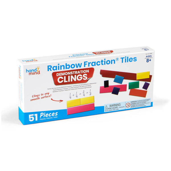 Rainbow Fraction Tiles Demonstration Clings: 51 Pieces