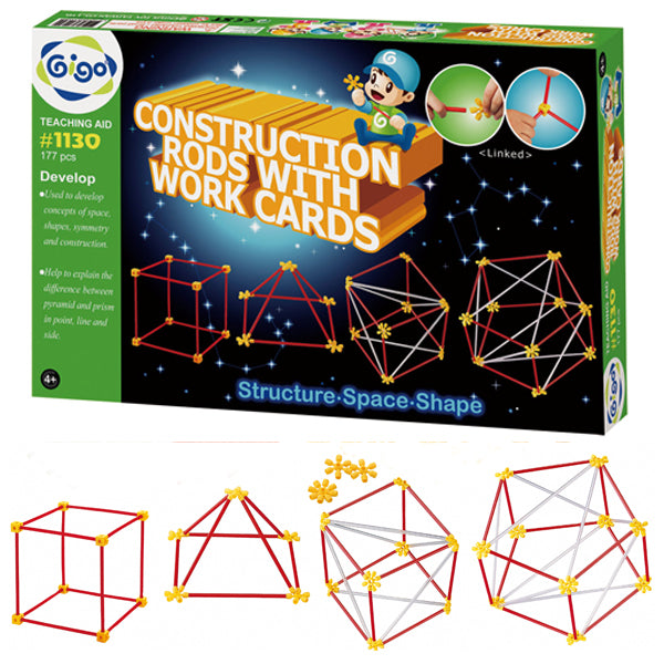 Construction Rods 177pc- with Acivity Cards