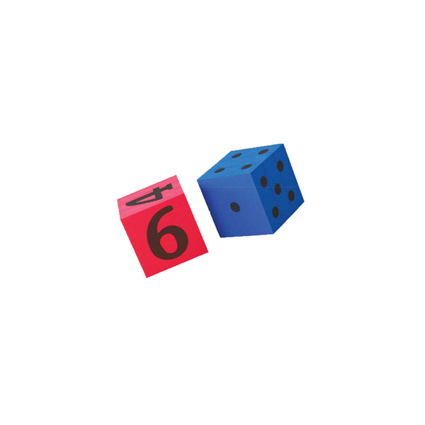 Dice – Foam Dot & Number – 10cm – 2pcs – Carry Bag