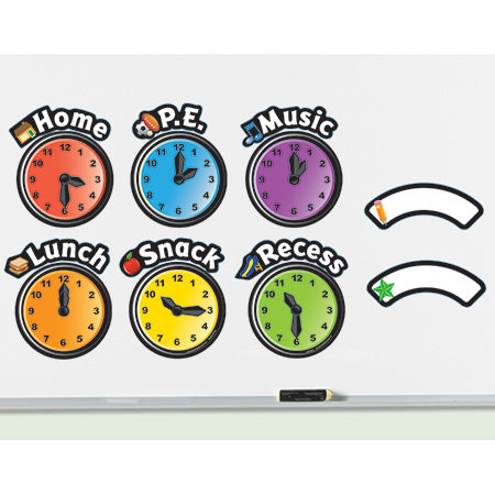 Magnetic daily schedule clocks