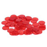Counters - transparent -Red 50pc in polybag