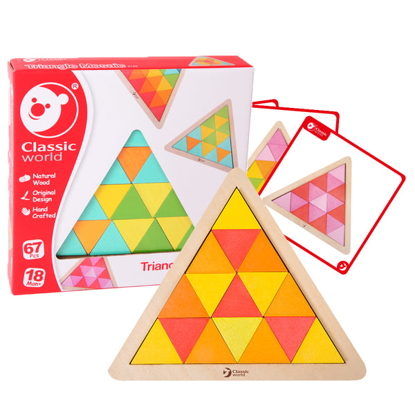 Wooden Triangle Mosaic with cards